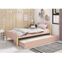 Ver imagem 2 de Cama Babá Solteiro com Auxiliar Simba Rosa Fosco com Natural - Reller