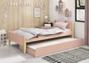Ver imagem 2 de Cama Babá Solteiro com Auxiliar Simba Rosa Fosco com Natural - Reller