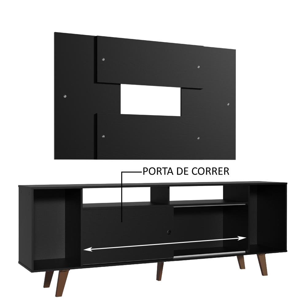 Rack Madesa Cancun e Painel para Tv até 58 Polegadas com Pés - Preto 8nd8 - 5