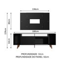 Ver imagem 4 de Rack Madesa Cancun e Painel para Tv até 58 Polegadas com Pés - Preto 8nd8