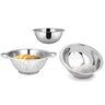 Jogo de Cozinha Aço Inox Prime 3 Peças Escorredor de Arroz, Escorredor de Macarrão e Bowl - Yangzi - 1