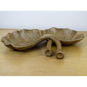 Escultura em Resina Detalhe 2 Folhas