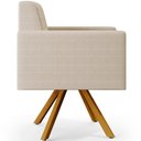 Ver imagem 7 de Kit 02 Poltronas Decorativa Base Giratória de Madeira Helô L02 Facto Pérola Metalizado - Lyam