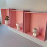 Kit Trio de Nicho Grande Decorativo Quarto/sala 100% Mdf Rosa - 4