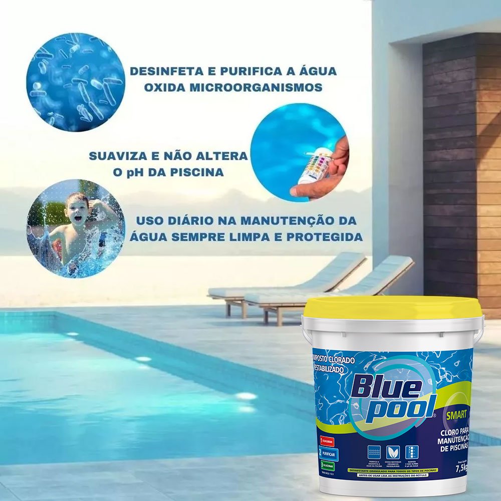 Cloro para Piscina Smart Balde 7,5 Kg Bluepool Fluidra - 4