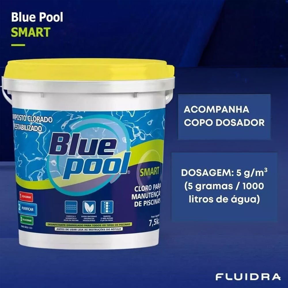 Cloro para Piscina Smart Balde 7,5 Kg Bluepool Fluidra - 3