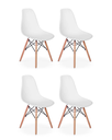 Ver imagem 1 de Kit 4 Cadeiras Pé Palito, Eiffel Charles Eames Brancas – Base de Madeira Clara – Sala de Jantar, Coz