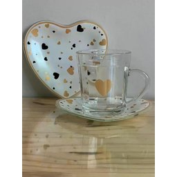 Caneca Americana Coração Dourado Infantil Presente 200mL - 1