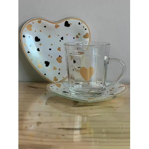 Caneca Americana Coração Dourado Infantil Presente 200mL