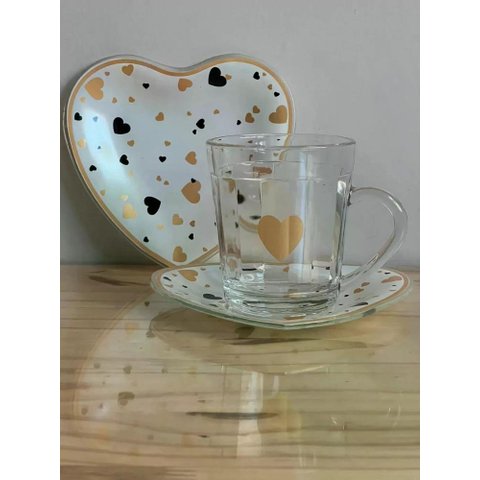 Caneca Americana Coração Dourado Infantil Presente 200mL