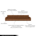 Ver imagem 4 de Sofá Retrátil 8 Lugares 484cm Nero Couro Caramelo Manchado G52 - Gran Belo