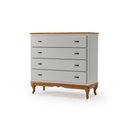 Ver imagem 1 de Cômoda 4 Gavetas Corrediças Telescópicas Off White - Imbuia Pés Luis Xv