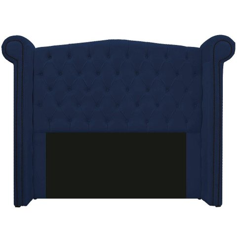 Cabeceira Estofada Veneza 140cm Suede Azul Marinho