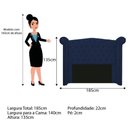 Ver imagem 2 de Cabeceira Estofada Veneza 140cm Suede Azul Marinho