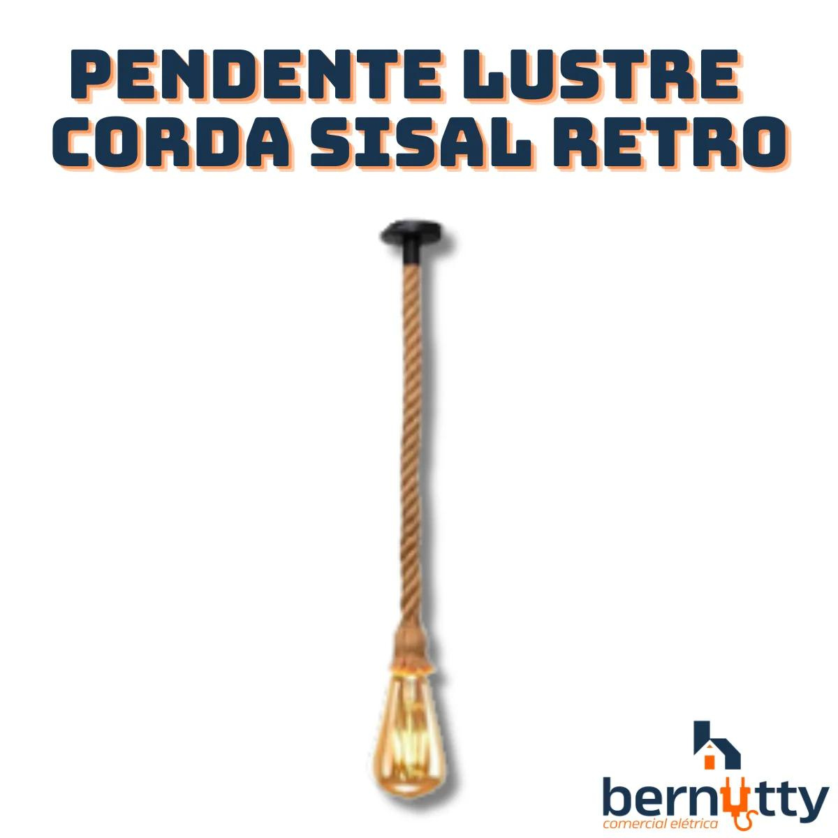 Kit 3 Pendente Lustre Luminária Vintage Corda Sisal Retro Rústico com Soquete Bocal E27 Canopla de M - 5