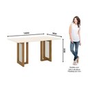 Ver imagem 5 de Conjunto Mesa Sala Jantar Yara com Tampo Madeirado com Vidro Reto 160x90cm e 6 Cadeiras Milla Nature