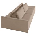 Ver imagem 6 de Sofá Ilha Modular com Puff para Sala Living 252cm Georgia K04 Veludo Bege - Mpozenato