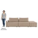 Ver imagem 4 de Sofá Ilha Modular com Puff para Sala Living 252cm Georgia K04 Veludo Bege - Mpozenato