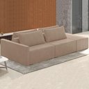 Ver mais imagens de Sofá Ilha Modular com Puff para Sala Living 252cm Georgia K04 Veludo Bege - Mpozenato
