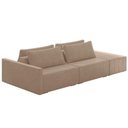 Ver imagem 1 de Sofá Ilha Modular com Puff para Sala Living 252cm Georgia K04 Veludo Bege - Mpozenato