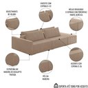 Ver imagem 3 de Sofá Ilha Modular com Puff para Sala Living 252cm Georgia K04 Veludo Bege - Mpozenato