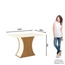 Ver imagem 2 de Mesa de Jantar 4 Lugares Henn Luíza SC42-127 Tampo de Vidro Nature/Off White SE