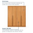 Ver imagem 6 de Guarda Roupa Solteiro 4 Portas 3 Gavetas 164cm 100% MDF Imperiale Premium