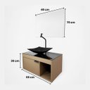 Ver imagem 4 de Gabinete de Banheiro MDF 60cm Espelho 40cm c/ Cuba Suspenso:Calacapto