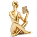 Ver imagem 2 de Estátua Figura Pensador Estudando Enfeite Decorativo Casa Estatueta Reflexão Mesa Escritório Decoraç