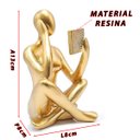 Ver imagem 3 de Estátua Figura Pensador Estudando Enfeite Decorativo Casa Estatueta Reflexão Mesa Escritório Decoraç