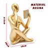 Estátua Figura Pensador Estudando Enfeite Decorativo Casa Estatueta Reflexão Mesa Escritório Decoraç - 3
