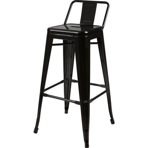 Banqueta Tolix com Encosto Cor Preta 93 Cm - 54370