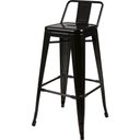 Ver imagem 1 de Banqueta Tolix com Encosto Cor Preta 93 Cm - 54370