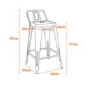 Ver imagem 2 de Banqueta Tolix com Encosto Cor Preta 93 Cm - 54370