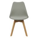 Ver imagem 3 de Kit 2 Cadeiras Charles Eames Leda Luisa Saarinen Design Wood Estofada Base Madeira - Cinza