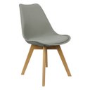 Ver imagem 2 de Kit 2 Cadeiras Charles Eames Leda Luisa Saarinen Design Wood Estofada Base Madeira - Cinza