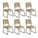Ver imagem 1 de Kit 6 Cadeiras para Sala de Jantar Napoli Bege/Creme/Marrom