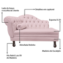 Ver imagem 6 de Recamier Sofá Direito Larissa 120cm Sala Suede Rosa Bebe - Incasa Decor