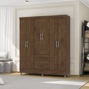 Ver imagem 1 de Guarda Roupa Roupeiro Solteiro Ideal 6 Portas Plus Imbuia Vila Rica