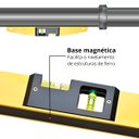 Ver imagem 4 de Nível de Mão Nivelamento Magnético Alumínio 14" X 40cm com Imã + Esquadro de Aço 12" Cabo Metálico