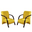 Ver imagem 1 de Kit 2 Poltronas Decorativas Vênus 1 Lugar Braço Pé Madeira D Salla Suede Amarelo