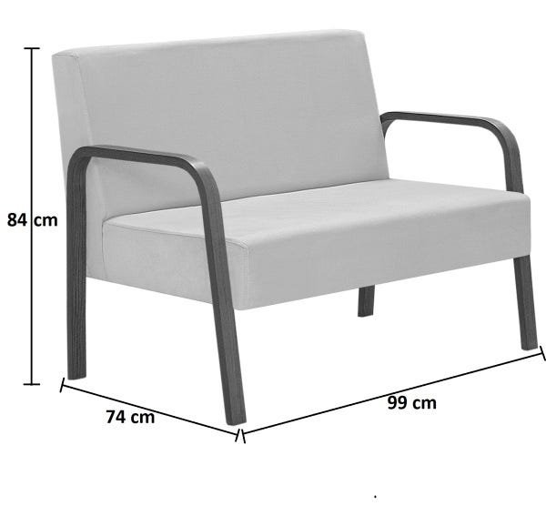 Kit 3 Poltronas Decorativas Jade Braço Madeira D'Salla Suede Marrom - 2