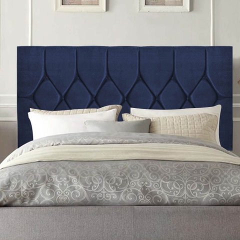 Cabeceira Estofada Cama Box King 195cm Istambul Corino Azul- Mabe Magazine