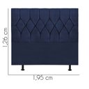 Ver imagem 3 de Cabeceira Estofada Cama Box King 195cm Istambul Corino Azul- Mabe Magazine