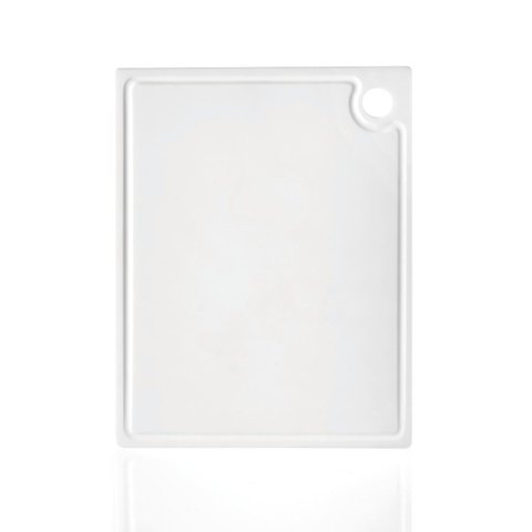 Jogo de Duas Tábuas de Corte Double Sided com Base 29 X 23 X 0,5 Cm - Design Assinado Icons - Branco