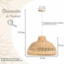 Ver imagem 6 de 3 Pendente Fibra Natural Boho Rustico Rattan Restaurante Nat83