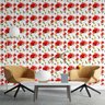 Papel de Parede Adesivo Flores Vermelhas N03098 0,58X2,5M - 3