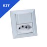 Kit Espelhos de Tomadas Duplo Chanf 1 Tom 10a 1 Interruptor:branco - 1