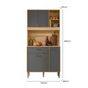 Ver imagem 3 de Armário de Cozinha Compacta 90 Cm com Pés Erva Doce 4 Portas: Freijo / Chumbo