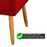 Poltrona Namoradeira Estofada para Sala de Estar Visitas Suede Vermelho Marsala - 3
